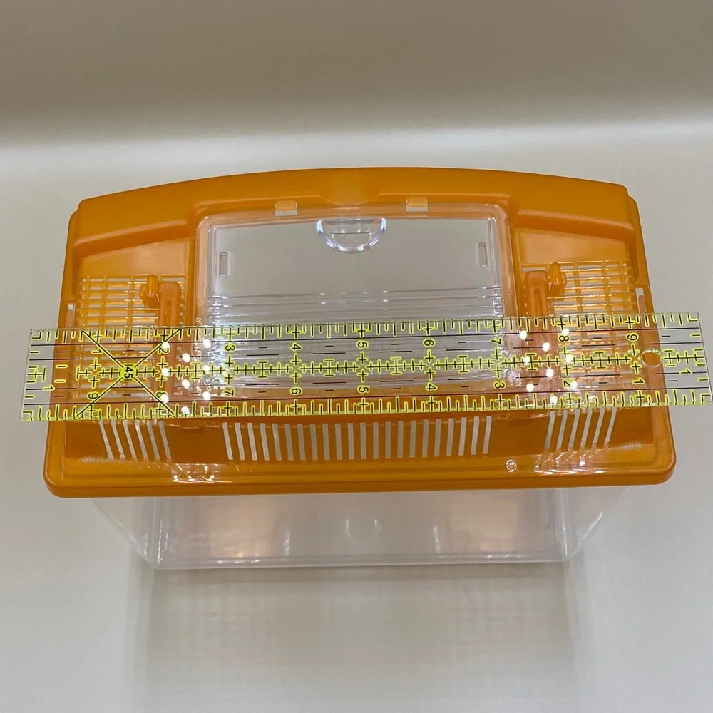 Clear Plastic Storage Container with Orange Lid pet, insect carrier, reptile.,